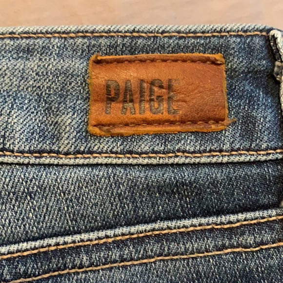 Paige Jimmy Jimmy Medium Wash Ezra Distressed Rolled Cuff Jean Denim Short - Picture 13 of 14